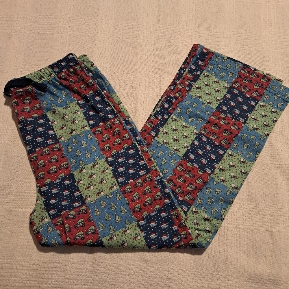 Vineyard Vines girls holiday patch size S elastic waisted pajama pants